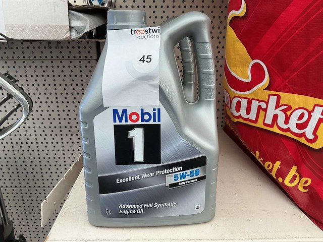 Mobil inhoud 5 liter 5w-50 motor olie smeermiddel (2x) - afbeelding 1 van  1