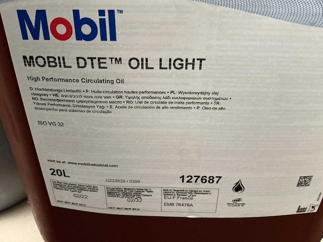Mobil,dte circulatie olie,inhoud 20 liter - afbeelding 2 van  2