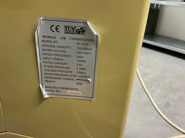 Mobile air conditioner ky-32/a mobiele airco - afbeelding 5 van  5