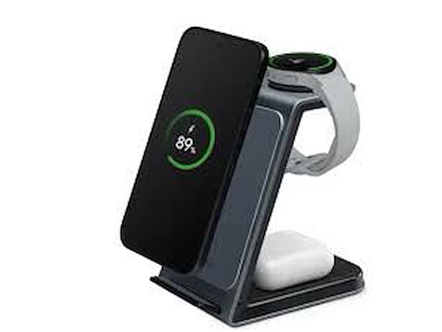 Mobilize 3in1 laadstation qi wireless 15w - zwart - afbeelding 1 van  3