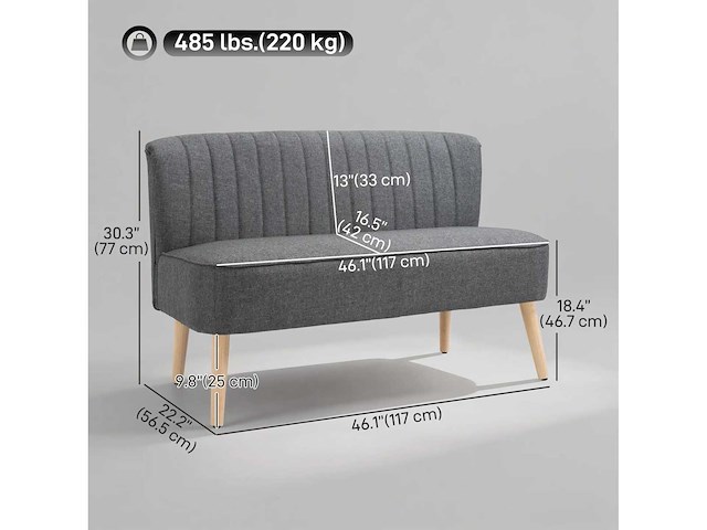 Moderne 2-zits bank, gestoffeerde 2-zits bank - afbeelding 7 van  7