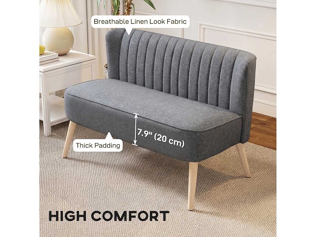 Moderne 2-zits bank, gestoffeerde 2-zits bank - afbeelding 4 van  7