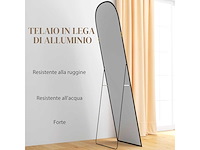 Moderne boogspiegel, 50 x 170 cm - zwart - afbeelding 3 van  4