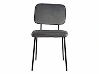 Moderne eetkamerstoelen grijs velvet (6x) - afbeelding 2 van  3