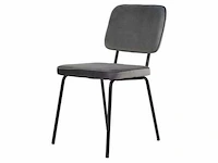 Moderne eetkamerstoelen grijs velvet (6x)