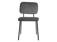 Moderne eetkamerstoelen grijs velvet (8x) - afbeelding 2 van  3