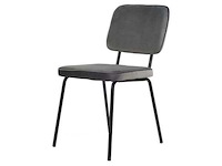 Moderne eetkamerstoelen grijs velvet (8x) - afbeelding 1 van  3
