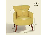 Moderne gestoffeerde fauteuil met lendenkussen - afbeelding 4 van  7