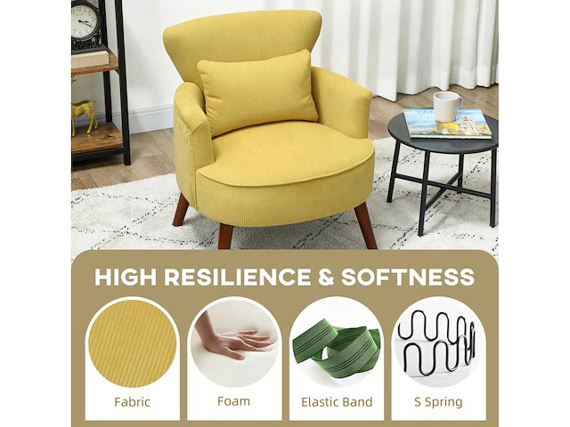 Moderne gestoffeerde fauteuil met lendenkussen - afbeelding 5 van  7