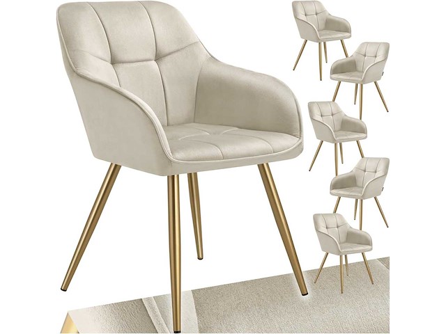 Moderne gestoffeerde fluwelen stoelen (mix x6) - afbeelding 3 van  10