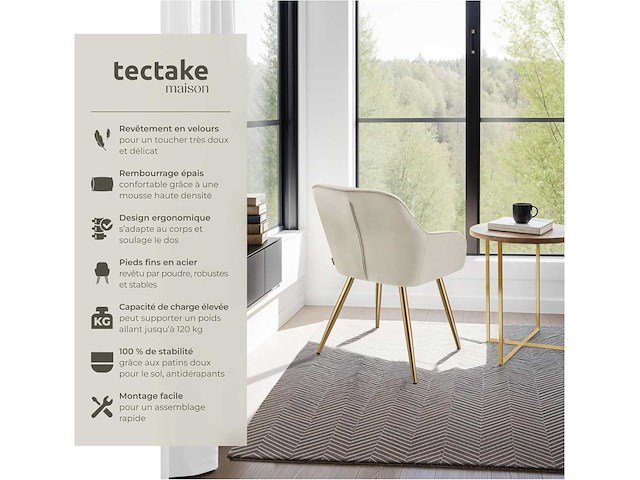 Moderne gestoffeerde fluwelen stoelen (mix x6) - afbeelding 6 van  10