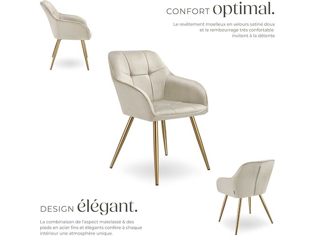 Moderne gestoffeerde fluwelen stoelen (mix x6) - afbeelding 7 van  10