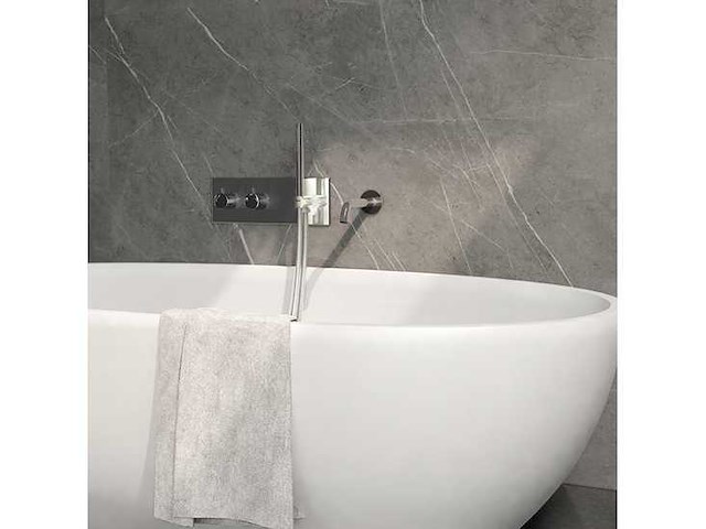 Moderne inbouw badkraan met handdouche – chroom – compleet inbouwsysteem - afbeelding 2 van  2