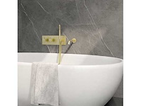 Moderne inbouw badkraan met handdouche – geborsteld goud – compleet inbouwsysteem - afbeelding 1 van  1