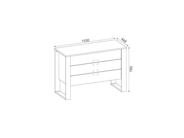 Moderne ladekast met drie lades, walnoot buitenafwerking en houtskoolkleurige lades - afbeelding 8 van  9