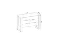 Moderne ladekast met drie lades, walnoot buitenafwerking en houtskoolkleurige lades - afbeelding 8 van  9