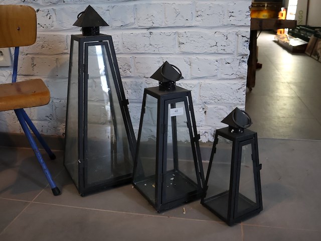 Moderne lantaarn (x3) - afbeelding 1 van  5