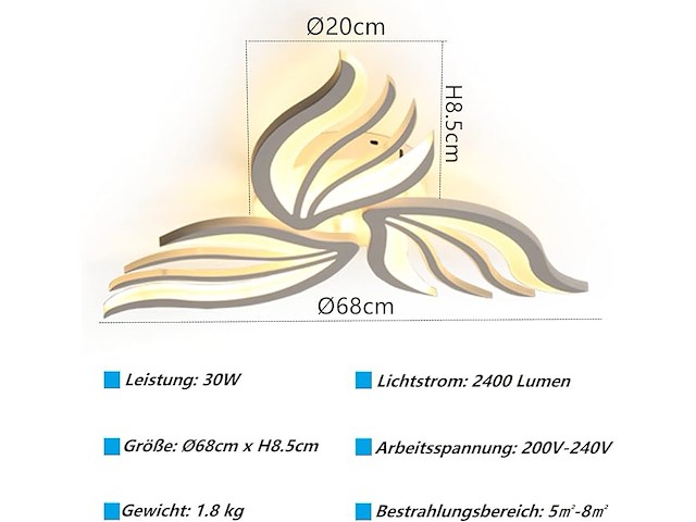 Moderne led-plafondlamp - afbeelding 2 van  3