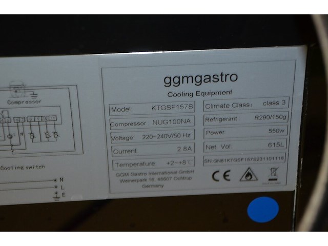 Moderne open koeltoog 2 schuifdeuren ggm gastro afm. 1,5m lang - afbeelding 9 van  9