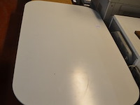 Moderne rechthoekige tafel wit blad natuurkleur onderstel afm. 130x80x73 - afbeelding 4 van  5