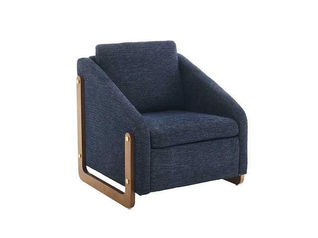 Moderne stijl fauteuil voor de woonkamer, met houten armleuningen - afbeelding 3 van  3
