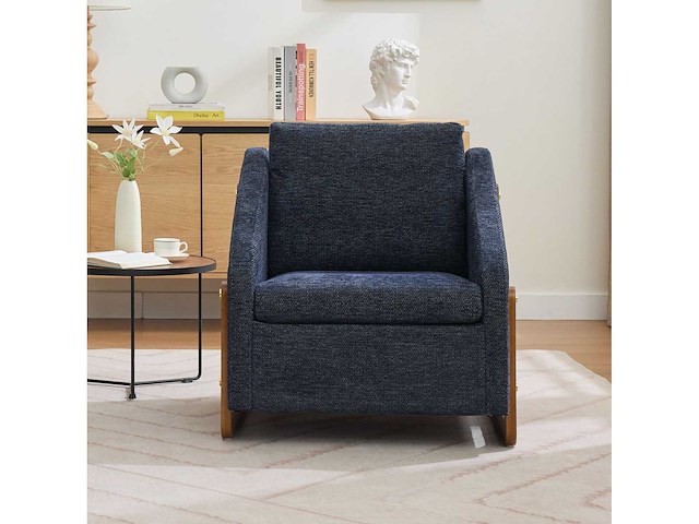 Moderne stijl fauteuil voor de woonkamer, met houten armleuningen - afbeelding 1 van  2
