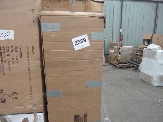 Moderne tv-standaard met led's - travertine-effect - afbeelding 7 van  7