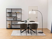 Moderne witte keramische eettafel, 160x90cm - afbeelding 4 van  7