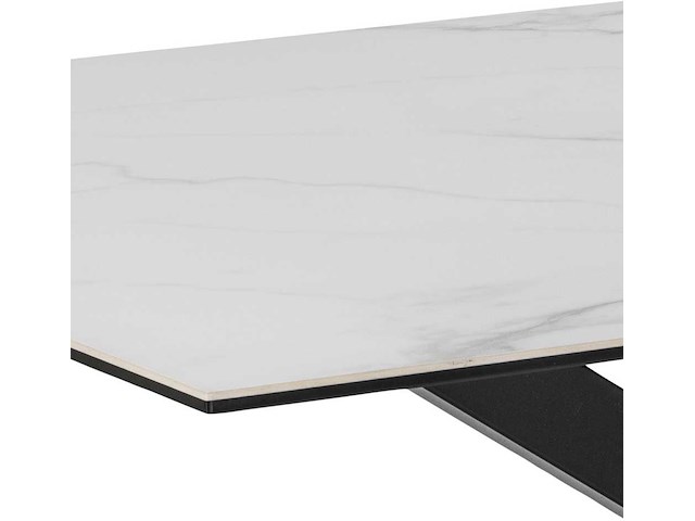 Moderne witte keramische eettafel, 160x90cm - afbeelding 6 van  7