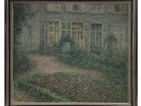 Modest huys (1874/75-1932), view of house with garden, oil on canvas 97 x 113 cm. (38.18 x 44.49 in.), frame: 112 x 128 cm. (44.09 x 50.39 in.) - afbeelding 2 van  5