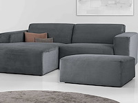 Modulaire linkerhoekbank - donkergrijs stof met snoer - afbeelding 1 van  11