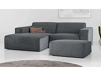 Modulaire linkerhoekbank - donkergrijs stof met snoer - afbeelding 3 van  11