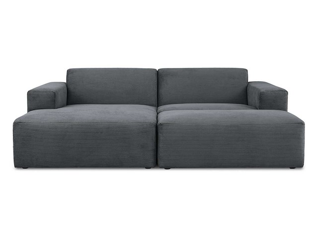 Modulaire linkerhoekbank - donkergrijs stof met snoer - afbeelding 4 van  11