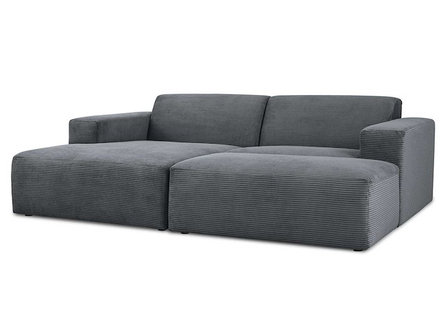 Modulaire linkerhoekbank - donkergrijs stof met snoer - afbeelding 10 van  11