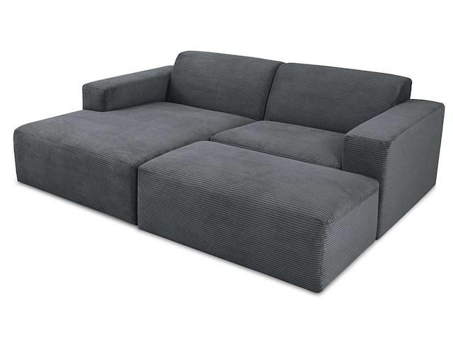 Modulaire linkerhoekbank - donkergrijs stof met snoer - afbeelding 7 van  11