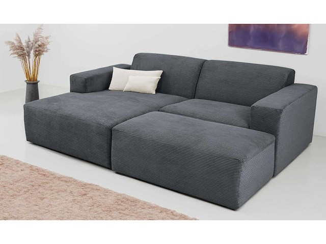 Modulaire linkerhoekbank - donkergrijs stof met snoer - afbeelding 8 van  11