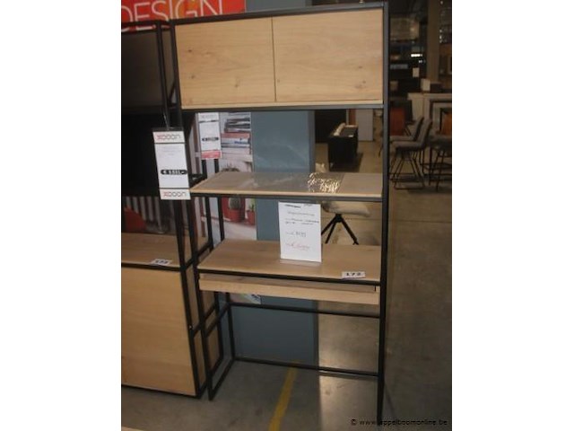 Modulo element schrijftafel uittrekbaar - eik natuur fineer - afbeelding 1 van  2