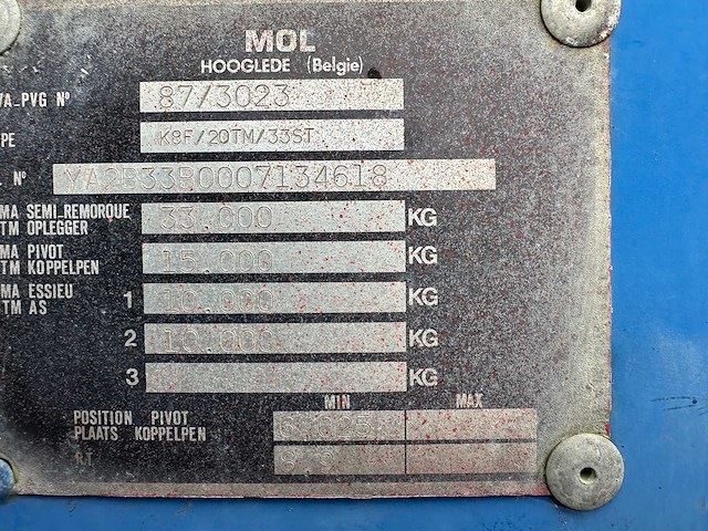 Mol - 1988 - k8f/20tm/33st - kipper - oplegger - afbeelding 16 van  24
