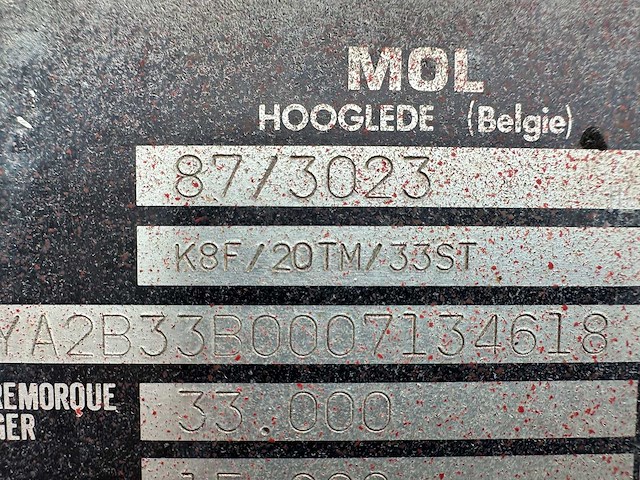 Mol - 1988 - k8f/20tm/33st - kipper - oplegger - afbeelding 17 van  24