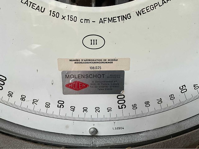 Molenschot onderdeel vloerweegschaal 50kg - 1000kg - afbeelding 6 van  9