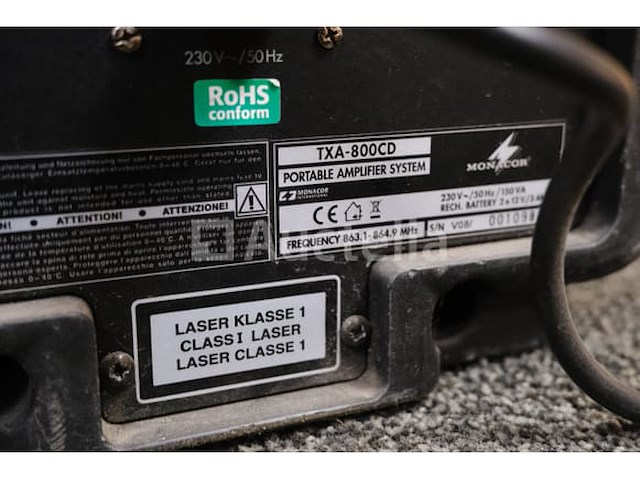Monacor txa-800cd batterij-aangedreven draagbare kast - afbeelding 5 van  7