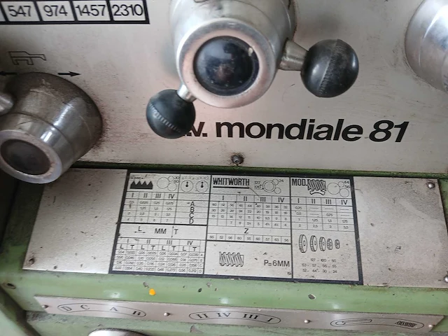 Mondiale 81 draaibank - afbeelding 17 van  18