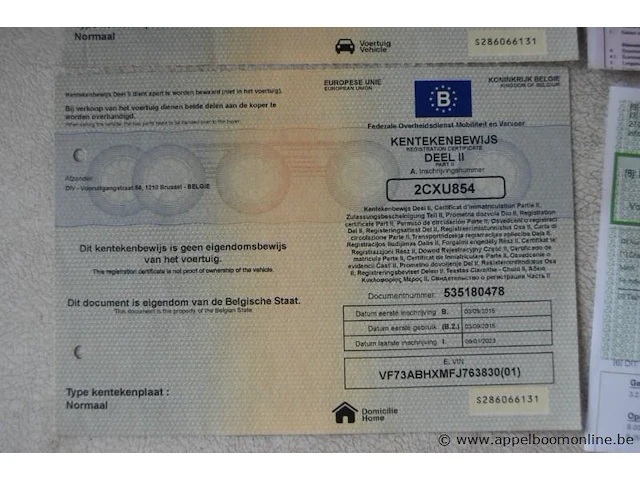 Monovolume citroen, c4 picasso, vf73abhxmfj763830, 1e insch 03/09/2015, 1560cm³, 85kw, diesel, euro 6b, 162121km, inschrijvingsbewijs deel i en ii, keuringsbewijs (geldig tot 03/09/2026), gelijkvormigheidsattest - afbeelding 10 van  21