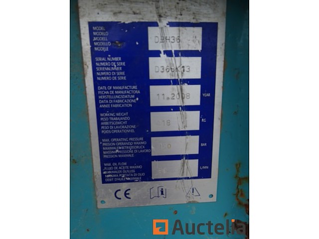 Montabert dbh36 hydraulisch met snelkoppeling en houder - afbeelding 5 van  16