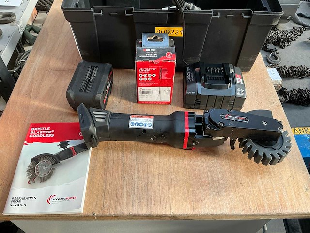 Montipower bristel blaster cordless accugestuurde oppervlaktebehandelingsmachine - afbeelding 1 van  7