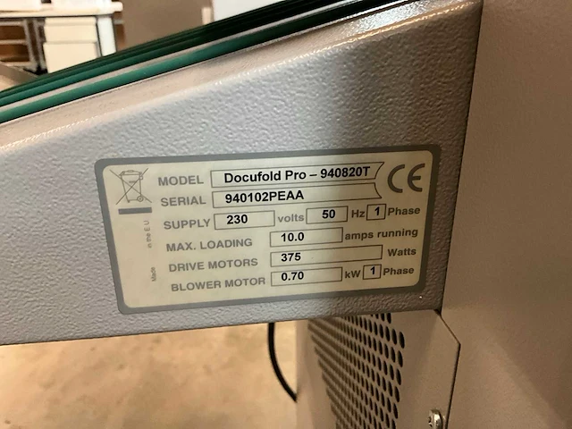 Morgana docufold pro 940820t vouwmachine - afbeelding 3 van  12