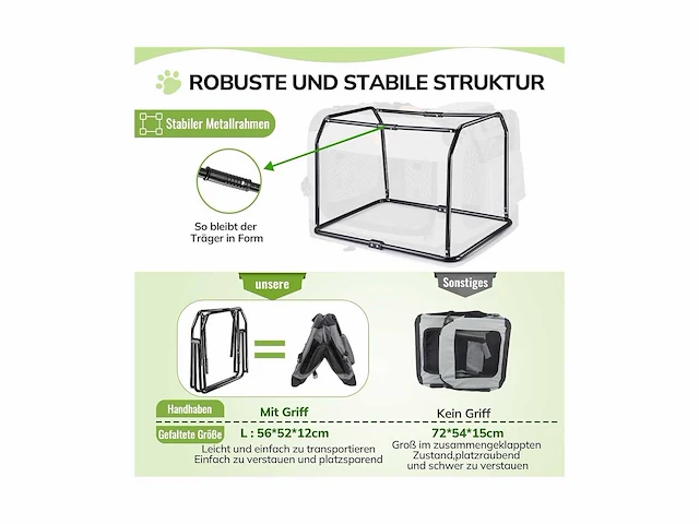 Morpilot opvouwbare transportbox transporttas 70×52×52cm, donkergrijs - afbeelding 2 van  2