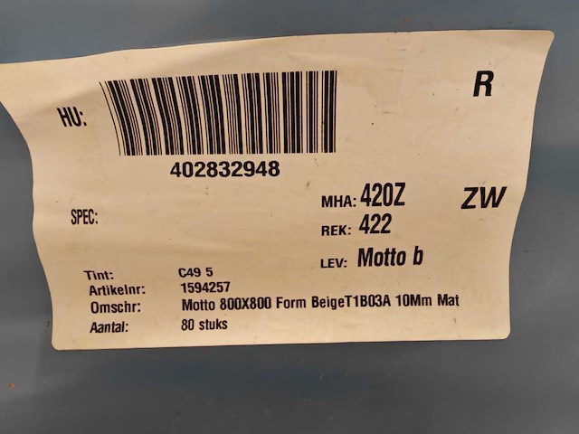 Mosa form beige mat 80x80 cm tegel 51,2 m² - afbeelding 7 van  7