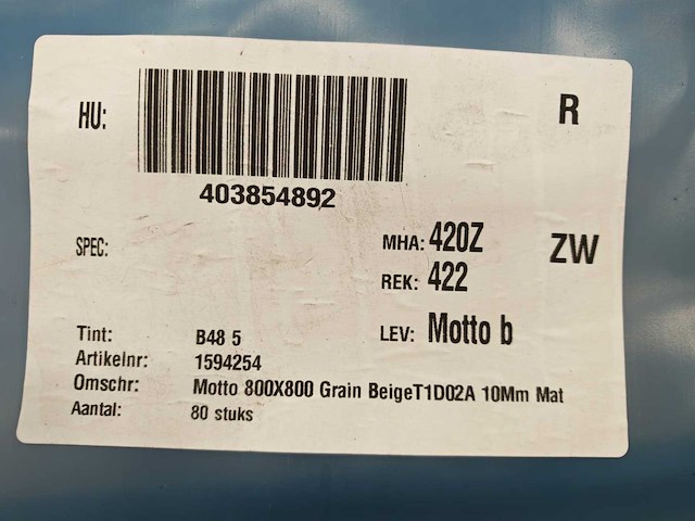 Mosa grain beige mat 80x80 cm tegel 51,2 m² - afbeelding 5 van  5