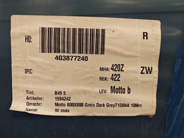 Mosa grain dark grey mat 80x80 cm tegel 51,2 m² - afbeelding 3 van  3